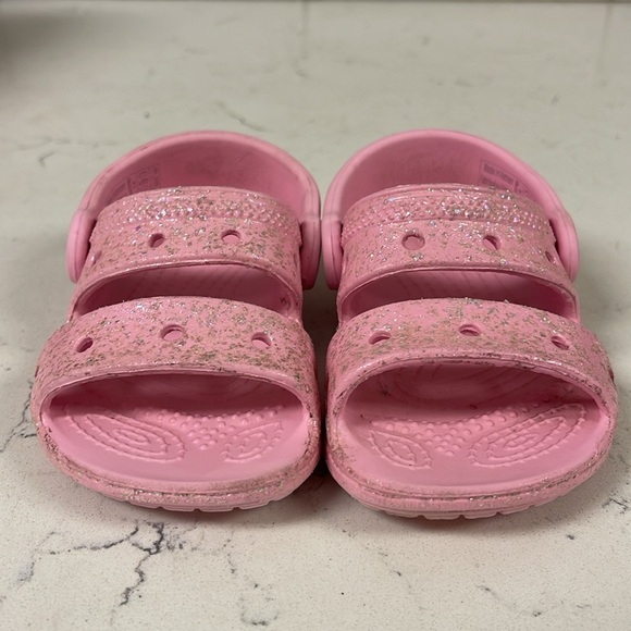 Crocs Kids' Classic Sandal Toddler Pink Glitter Size 6 Child - Picture 2 of 14